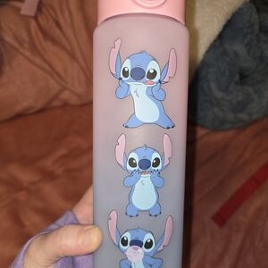 Pink and Blue Stitch Water Bottle